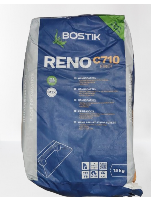 Bostik RENO C710 FINE + (3020 Fine,)15 кг шпаклевка для бетонных полов, цементная, быстросохнущая. 