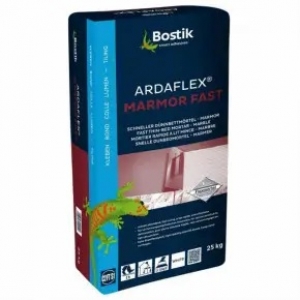 BOSTIK ARDAFLEX MARMOR FAST высокоэластичный белый цементный клей для широкоформатной плитки и мозаики. 25кг