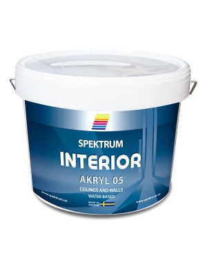 Интерьерная краска для стен и потолков Spektrum Interior 05 (vit) матовая, 9 л
