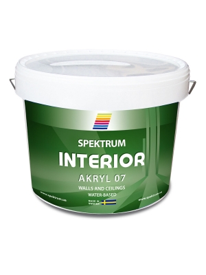 Краска для стен и потолков Spektrum Interior 07 (vit) водоэмульсионная, 9 л