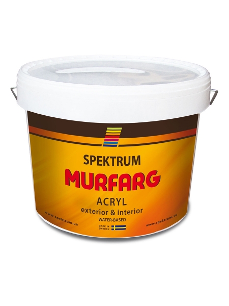 Краска фасадная для наружных работ по бетону Spektrum Murfarg (vit), 10 л