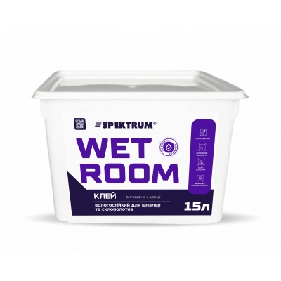 Клей влагостойкий для обоев готовый Spektrum Wet Room, 15л